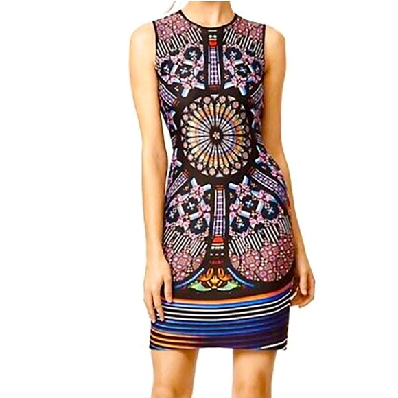Clover Canyon Dresses & Skirts - Revolve CLOVER CANYON Stained Glass Bodycon Stretch Shift Dress Size Small